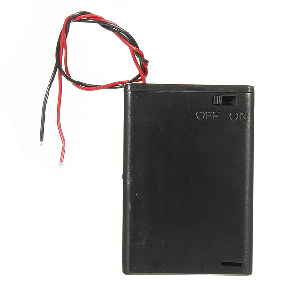3 X AA Battery Holder Case Enclosed Box OFF/ON Switch With Wires