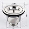 Stainless Steel Kitchen Water Sink Strainer Plug Drain Basket
