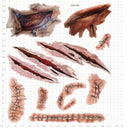 Horror Stitch Wound Waterproof Temporary Scar Tattoo Sticker