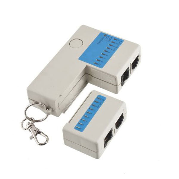 Mini RJ45 RJ11 Cat5 Network LAN Cable Tester White