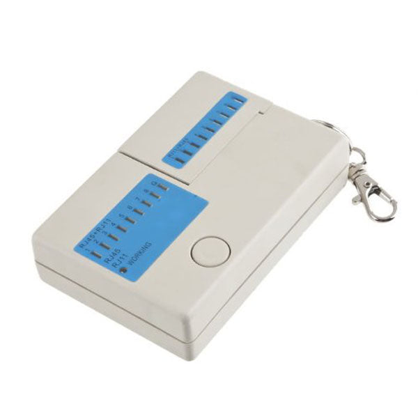 Mini RJ45 RJ11 Cat5 Network LAN Cable Tester White