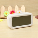 Light Sensitive Digital LCD Snooze Alarm Clock White LED Backlight