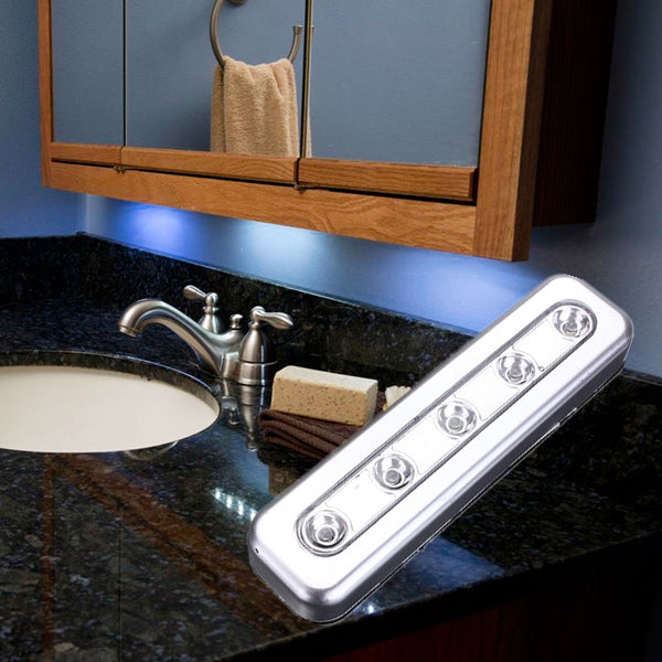 Tap Lights 5-LED Self Stick Under Cabinet Push Night Light