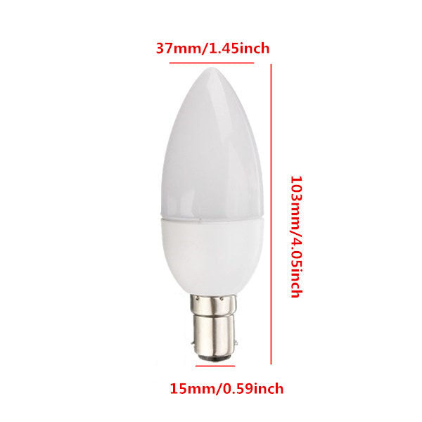 B15 3W 10 SMD 2835 AC 220-240V White/Warm White LED Candle Light Bulb