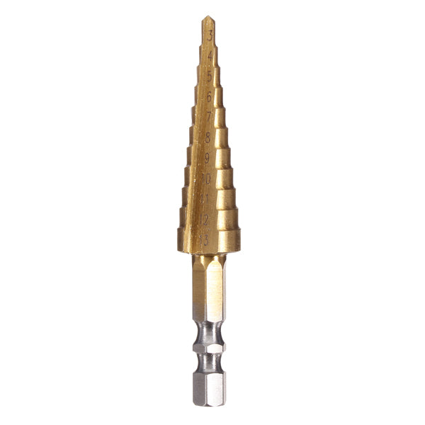 3-13MM Step Drill HSS Straight Flute Pagoda Drill Hexagon Shank