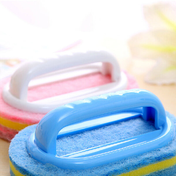 Plastic Handle Sponge Bath Brush Cleaning Tile Glass Clean Brushes