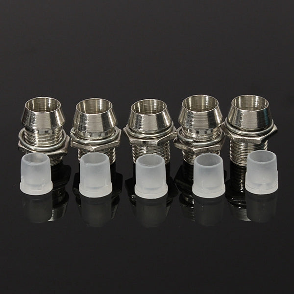 5 pcs 5mm Bezel LED Light Holder Chrome Metal Rubber Base Solid Construction