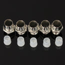 5 pcs 5mm Bezel LED Light Holder Chrome Metal Rubber Base Solid Construction