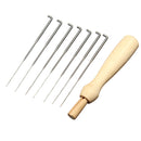 7 Felting Needles 1 Wooden Needle Handle Holder Wool Felting Tools