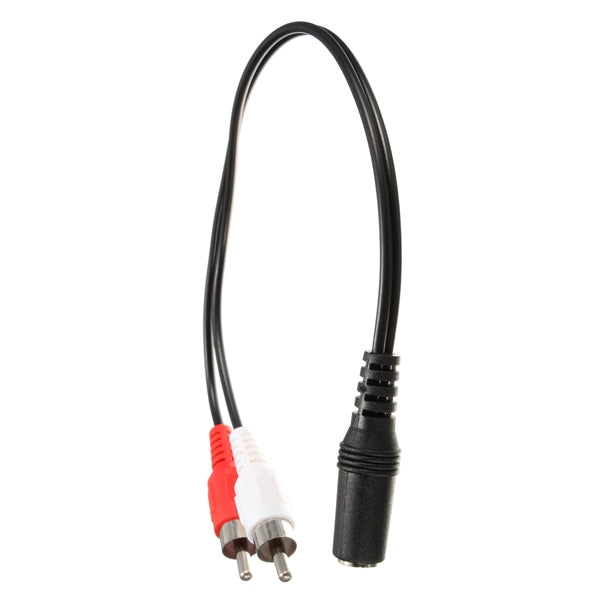 3.5mm Female to 2x RCA Male Stereo AUX Audio Headphone Y Cable