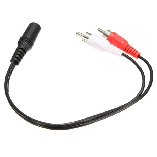 3.5mm Female to 2x RCA Male Stereo AUX Audio Headphone Y Cable