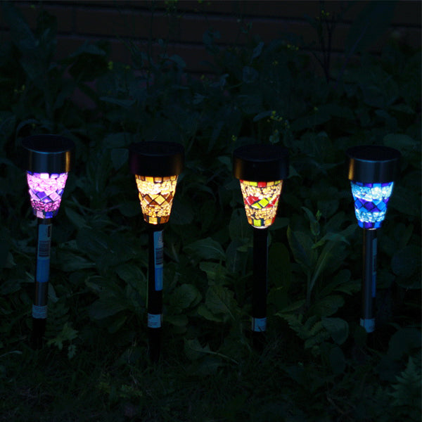 Solar Power Mosaic LED Garden Light Solar Energy Outdoor Lamp For Lawn