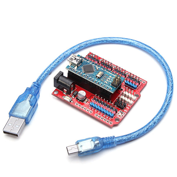 Geekcreit ATmega328P  Compatible Nano V3 + Nano Shield Expansion Board Kit