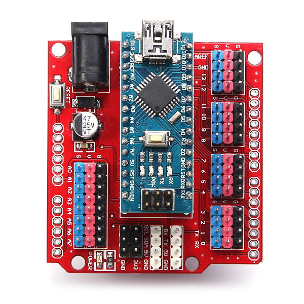 Geekcreit ATmega328P  Compatible Nano V3 + Nano Shield Expansion Board Kit