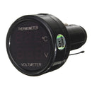 Auto Car Red Led Digital Display 2 In 1 Dual Volt Meterr Thermometer 12V