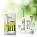 Waterproof Rotation Ultrasonic Electric Toothbrush With 3pcs Replacement Brush Head