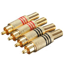 4Pcs Gold Plated RCA/Phono Male Plug Connectors Cable Protector