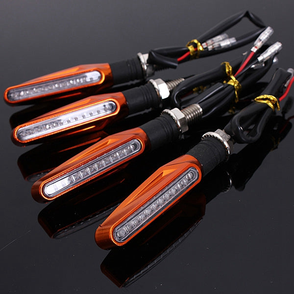 4pcs Orange Motorcycle LED Turn Signal Indicator Blinkers Amber Light