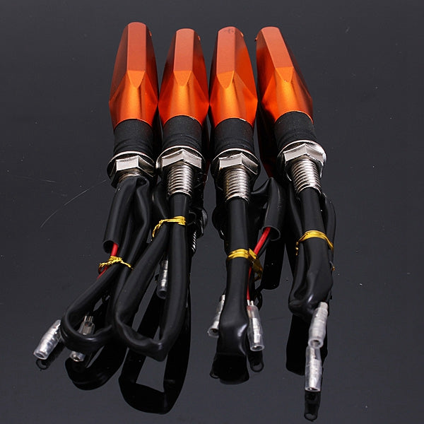4pcs Orange Motorcycle LED Turn Signal Indicator Blinkers Amber Light