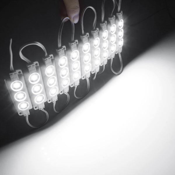 10pcs Molding Waterproof 3LED 5050 SMD Module Light White/Warm White