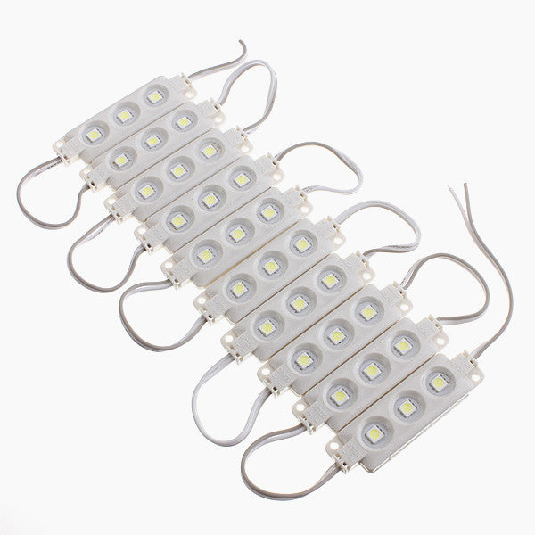 10pcs Molding Waterproof 3LED 5050 SMD Module Light White/Warm White
