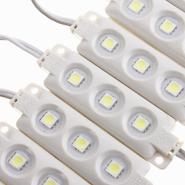 10pcs Molding Waterproof 3LED 5050 SMD Module Light White/Warm White
