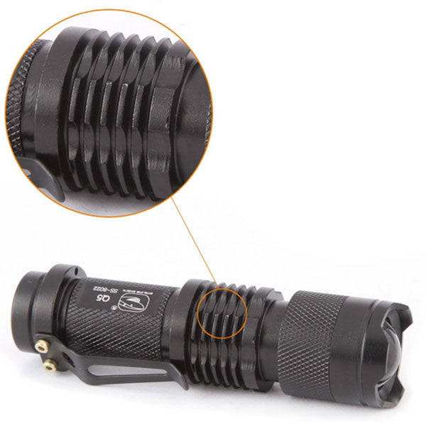 Smiling Shark SS-8022 Q5 3modes Zoomable Mini LED Flashlight