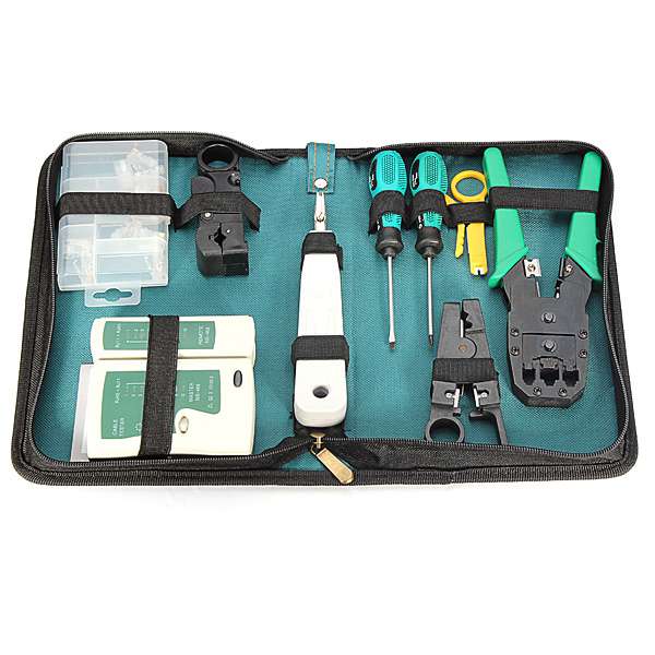 9 in 1 RJ45 RJ11 Cat5 Network Tool Kit Cable Tester Crimper Plug Set