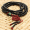 Trendy Black Sandalwood Buddhist Buddha Multilayer Beads Weaving Bracelet Necklace for Men