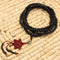 Trendy Black Sandalwood Buddhist Buddha Multilayer Beads Weaving Bracelet Necklace for Men