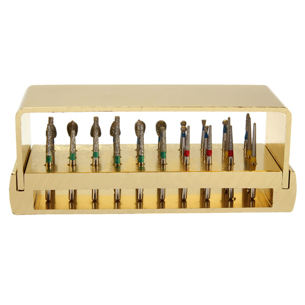 30pcs Diamond Polishing Grinding Heads Diamond Disinfection Burrs High Speed Handpieces