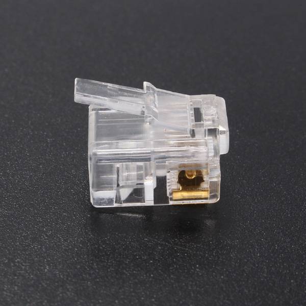 50PCS RJ12 Modular Cable Head Plug Ethernet Plated Network Connector