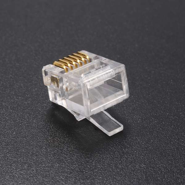 50PCS RJ12 Modular Cable Head Plug Ethernet Plated Network Connector