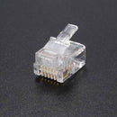 50PCS RJ12 Modular Cable Head Plug Ethernet Plated Network Connector