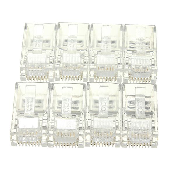 50PCS RJ45 Plug Ethernet Gold Plated Network Connector