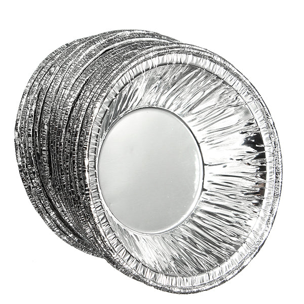125Pcs  Disposable Round Silver Foil Baking Cookie Cup Cake Tart Mold