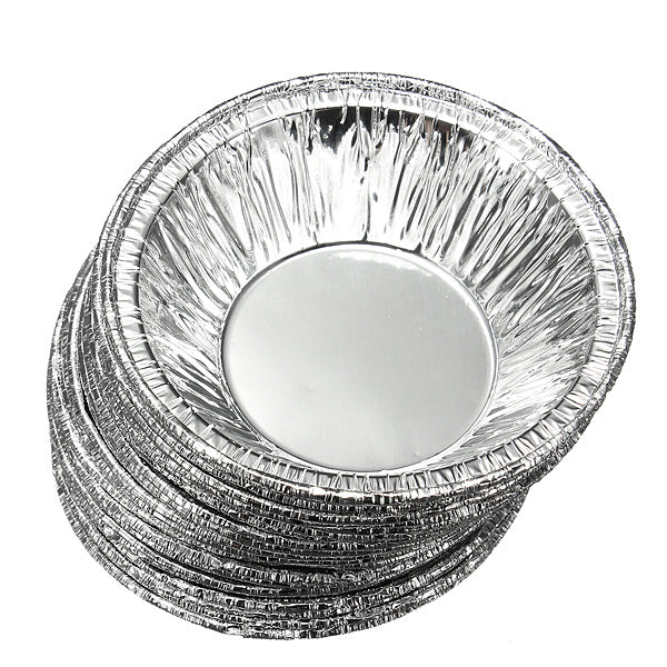 125Pcs  Disposable Round Silver Foil Baking Cookie Cup Cake Tart Mold