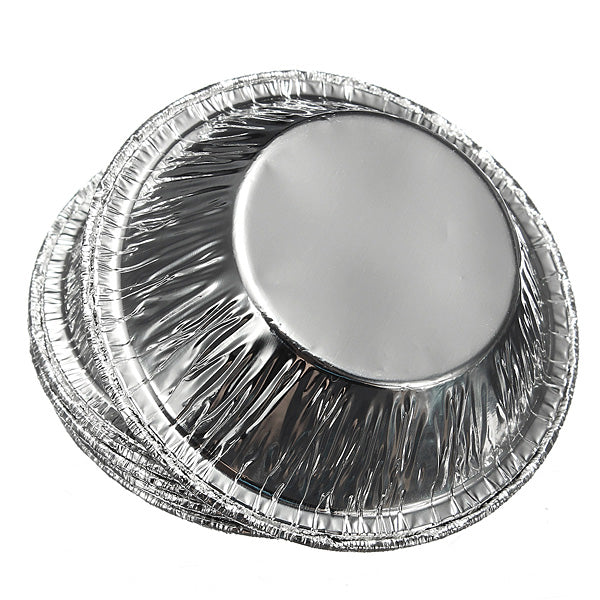 125Pcs  Disposable Round Silver Foil Baking Cookie Cup Cake Tart Mold