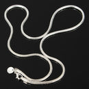 Unisex 3mm Silver Plated Solid Snake Chains Necklace