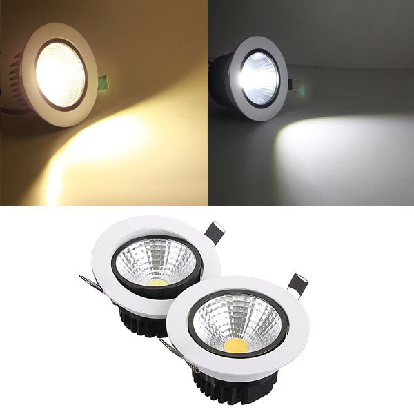 12W Non-dimmable COB LED Recessed Ceiling Light Fixture Down Light Kit