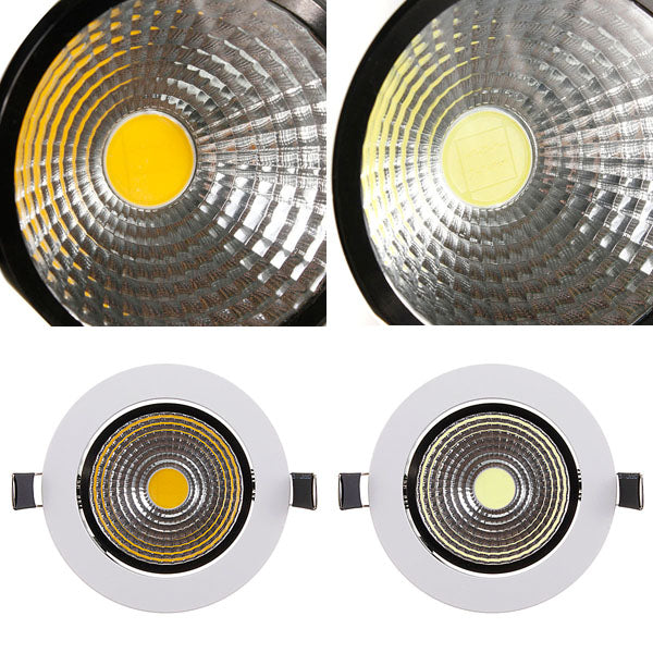 12W Non-dimmable COB LED Recessed Ceiling Light Fixture Down Light Kit