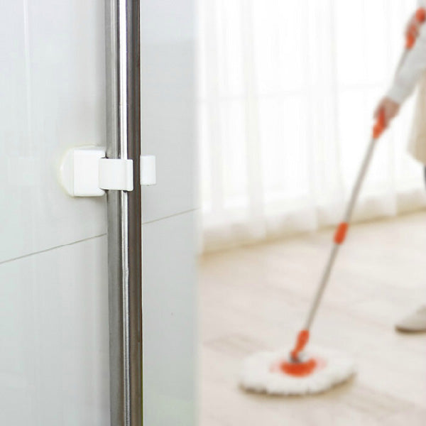Multifunction Broom Mop Hook Pole Holder Spring Clip Design
