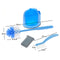 Toilet Brush Set With Base Plate Cleaning Brushs Blue Yellow