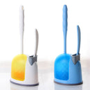 Toilet Brush Set With Base Plate Cleaning Brushs Blue Yellow