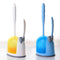 Toilet Brush Set With Base Plate Cleaning Brushs Blue Yellow