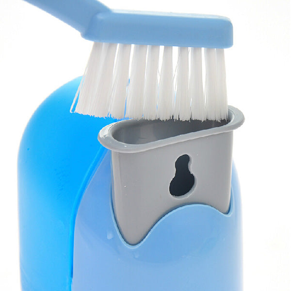 Toilet Brush Set With Base Plate Cleaning Brushs Blue Yellow