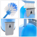 Toilet Brush Set With Base Plate Cleaning Brushs Blue Yellow