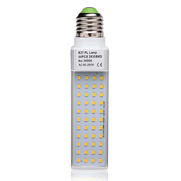 E27 8W 690-720LM White/Warm White 44 SMD 2835 LED Plug Light 90-260V