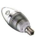 E12 3W 3 LED White/Warm White LED Silver Candle Light Bulb 85-265V