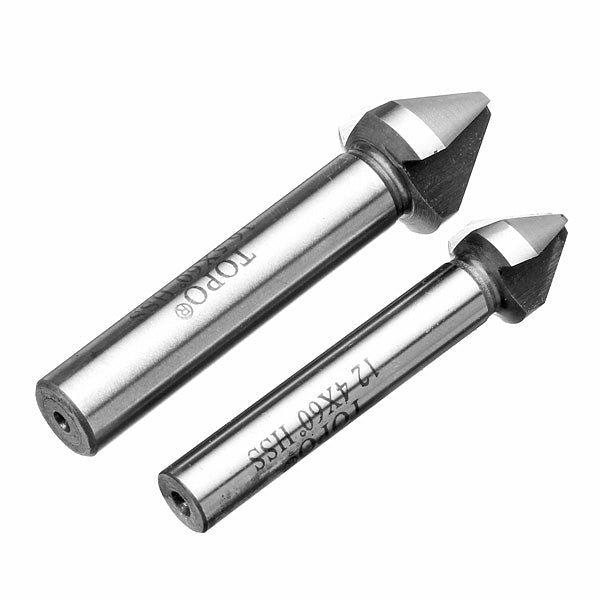 60 Degree Three Flute Shraight Shank HSS Chamfer Milling Cutter Bit